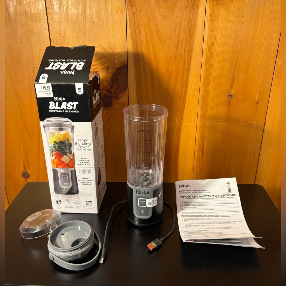Ninja Blast Portable Blender Black 18 oz Rechargeable